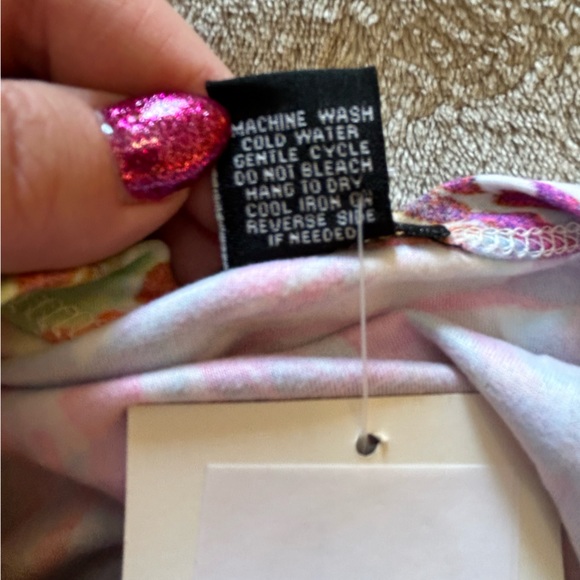 NWT Rue21 pink blue fireworks soft stretch summer dress Size M - Picture 4 of 8